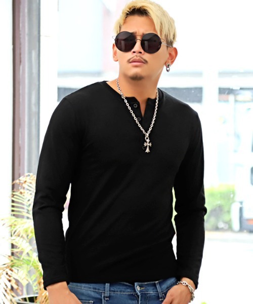 LUXSTYLE（ラグスタイル） ヘンリーネック tシャツ スラブヘンリー