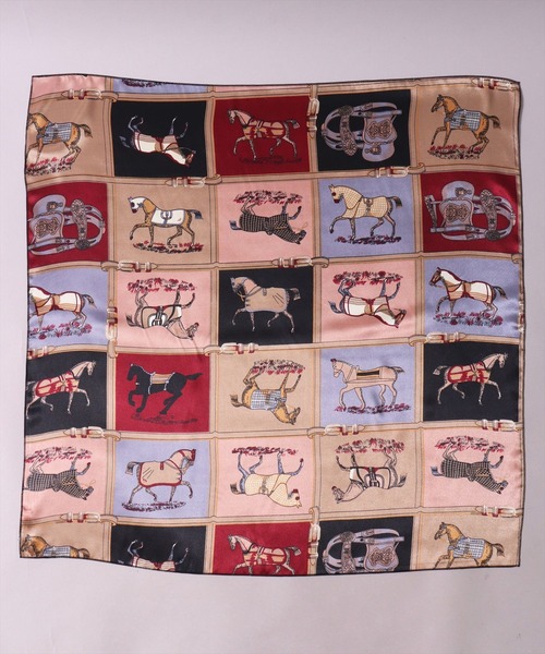 BAYBLO スカーフ バンダナ (CR)「ユニセックス」パネル 馬車 柄