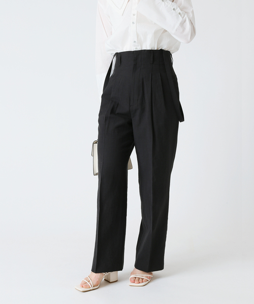 パンツ スラックス 2WAY Wタックハイウエストパンツ◆7,700円