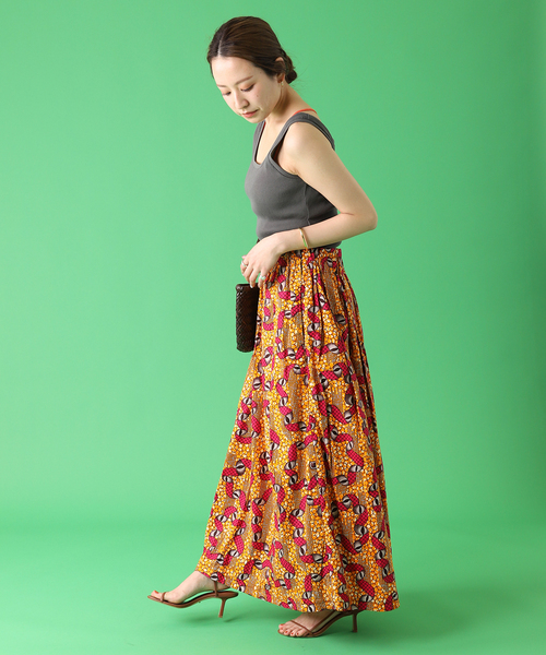 ODILE JACOB ピンクロングスカート plage スカート 【ODILE JACOBS/オディール ジェイコブズ】SKIRT