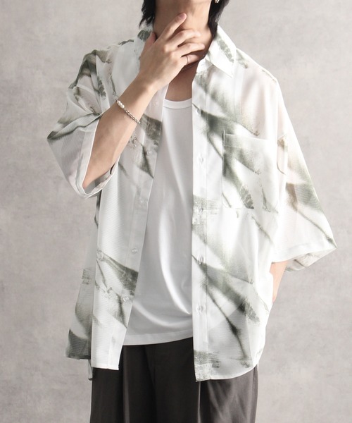 美品 21AW Carne Bollente オーバーサイズ 総柄シャツ XS welise（ウェライズ） シャツ 「welise/ウェライズ」アソート総柄
