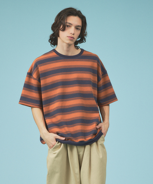 Revo. tシャツ マルチボーダースウェット半袖シャツ / 6分袖 Revo. tシャツ マルチボーダースウェット半袖シャツ / 6分袖