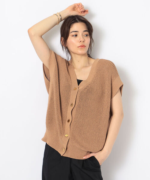 【美品】ノーリーズ　ウォッシャブルペーパーヤーン2WAYベスト NOLLEY'S ベスト 《手洗い可能》ウォッシャブルペーパーヤーン