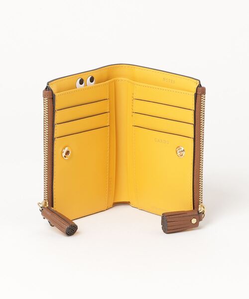 美品　アニヤハインドマーチイエロー レザー 二つ折り財布 ANYA HINDMARCH（アニヤ・ハインドマーチ） 財布 ANYA HINDMARCH EYES
