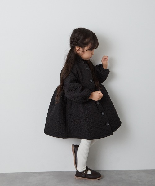 aa　riziere 女の子130 コートのみ！ riziere ノーカラーコート アウター キルティングコート