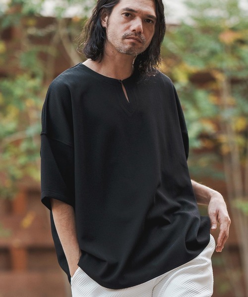 CAMBIO シャツ mt8793- Bulge Jacquard Key Neck Pullover