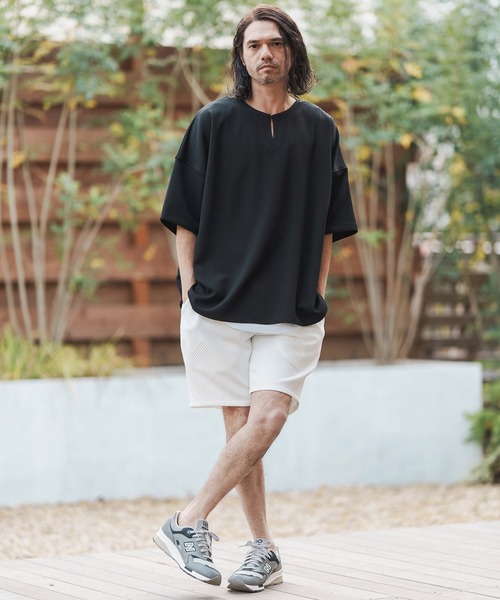 CAMBIO シャツ mt8793- Bulge Jacquard Key Neck Pullover