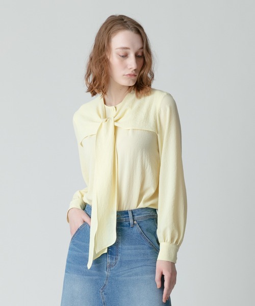 allureville シャツ ブラウス スムージーリップスカーフネックブラウス  