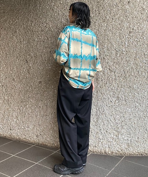 THE MILES tシャツ heki ヘキ ランダムフラワーチェックTシャツ
