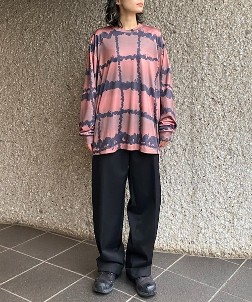 THE MILES tシャツ heki ヘキ ランダムフラワーチェックTシャツ