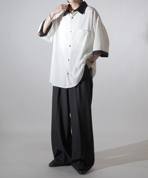 希少✨サカイ　アシンメトリー異素材コンビプルオーバー 変形　ドッキング　白×黒 BEAMS HEART（ビームス ハート）アシンメトリー 異素材プルオーバー（T