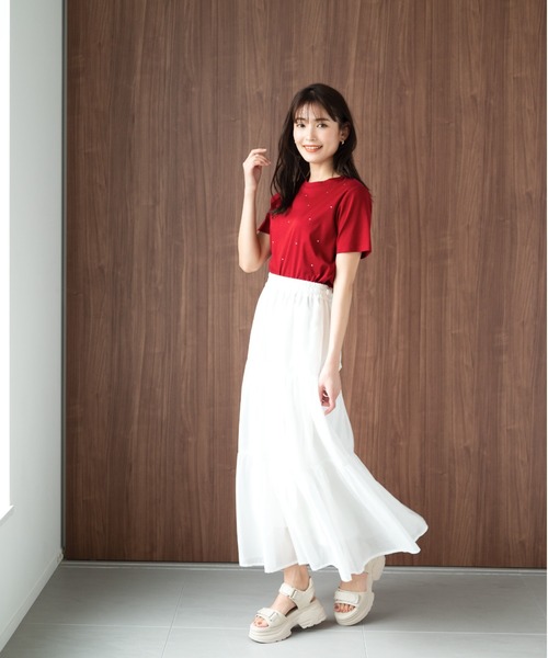 トップス Michiyo T 2021-2022 A/W】メッシュ編みニットトップス（Tシャツ