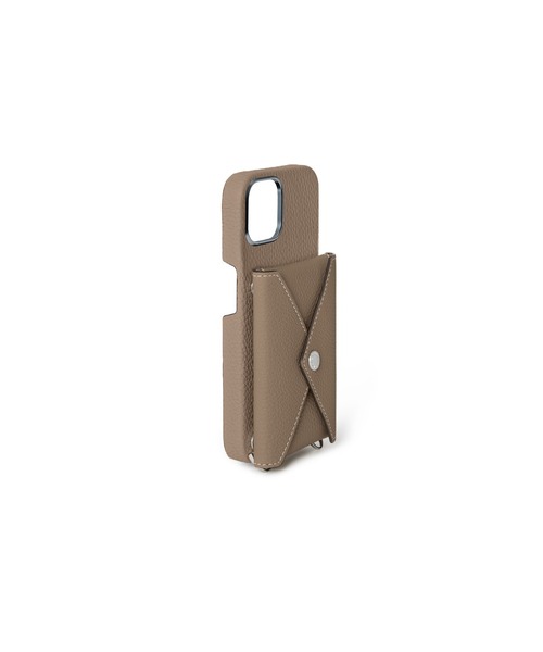 BONAVENTURAストラップ付き iPhone15Proケース ベージュ BONAVENTURA｜(iPhone 15 Pro) ハンドル付き バックカバーケース