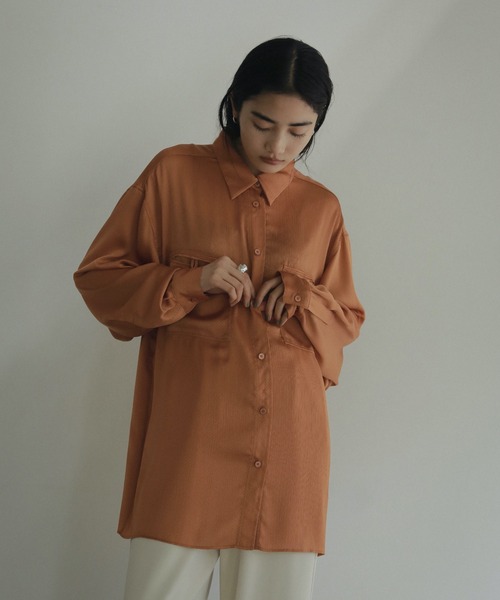 anuke ブラウス シャツ Satin Over Shirts レディース