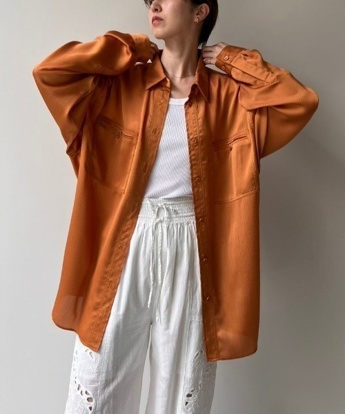 anuke ブラウス シャツ Satin Over Shirts レディース