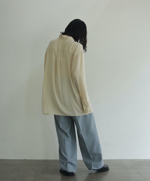 ブラウス シャツ Cut Off Over Shirt レディース メンズ LAATO ブラウス シャツ open collar shirts レディース