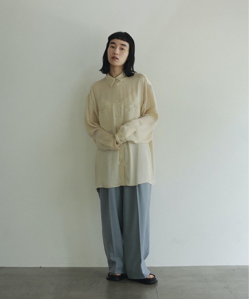 anuke ブラウス シャツ Satin Over Shirts レディース