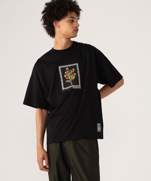 CABaN tシャツ スビンコットン ビンテージフラワーエンブロイ