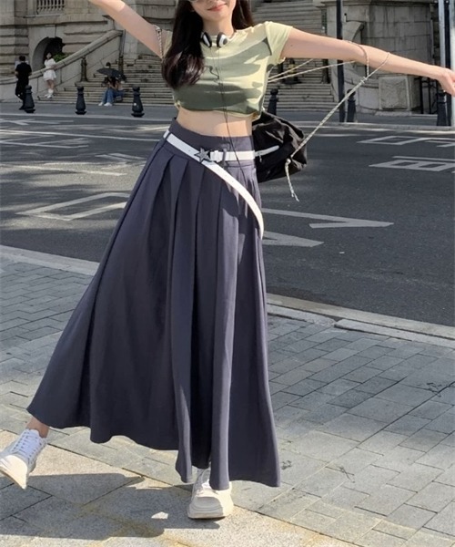 FREE STYLISTS スカート タックプリーツロングスカート : ZOZOTOWN
