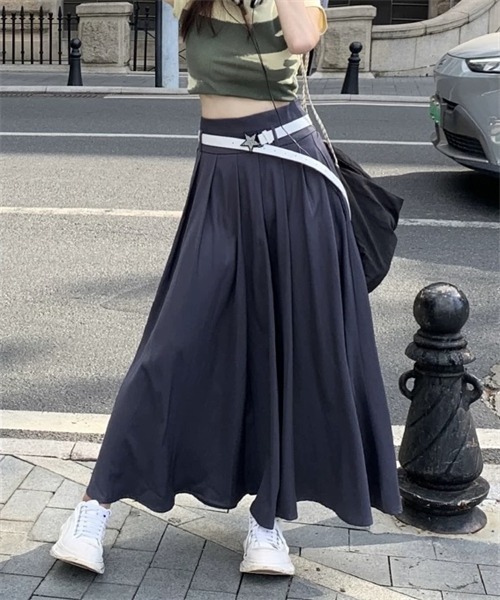 FREE STYLISTS ロング スカート タックプリーツロングスカート