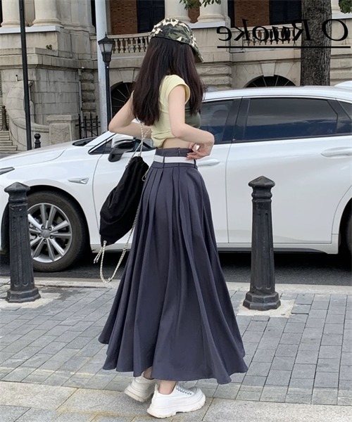 FREE STYLISTS スカート タックプリーツロングスカート : ZOZOTOWN