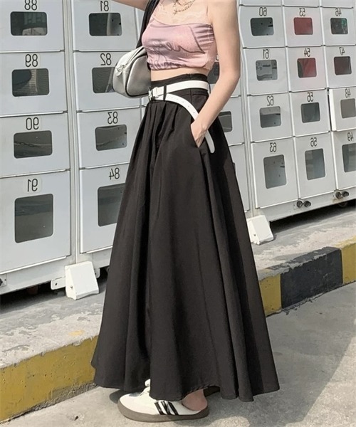 FREE STYLISTS ロング スカート タックプリーツロングスカート