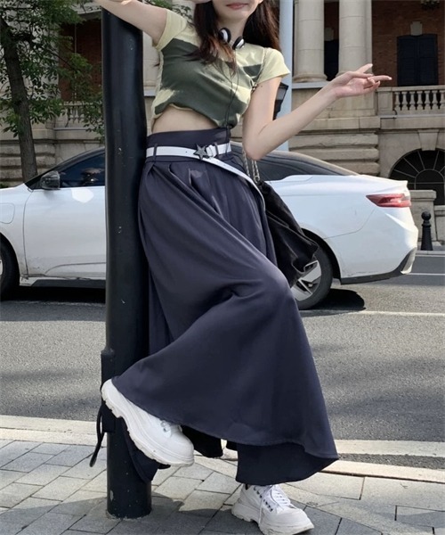 FREE STYLISTS スカート タックプリーツロングスカート