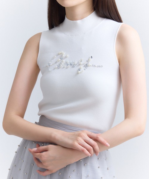 eimy istoire ノースリーブセーター　美品 ビジュー刺繍ノースリーブニット（ニット）｜eimy istoire