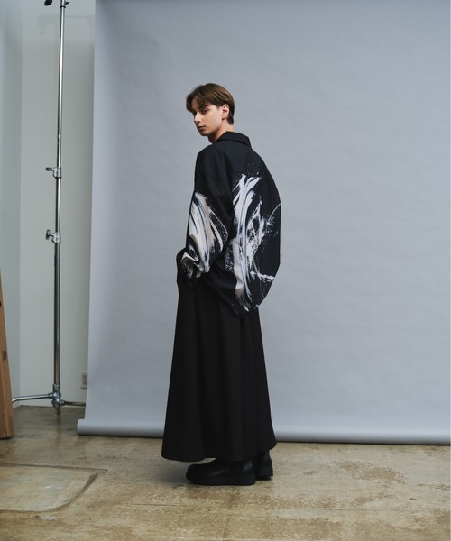 Bohemians 墨クロ 長袖シャツ CRIMIE（クライミー）の「SKULL ALOHA LONG SLEEVE RAYON SHIRT