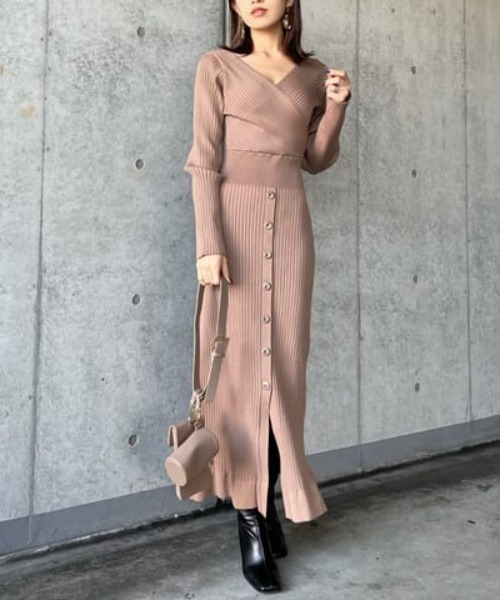 rienda」 ニットワンピース FREE ベージュ レディース : 85286365  