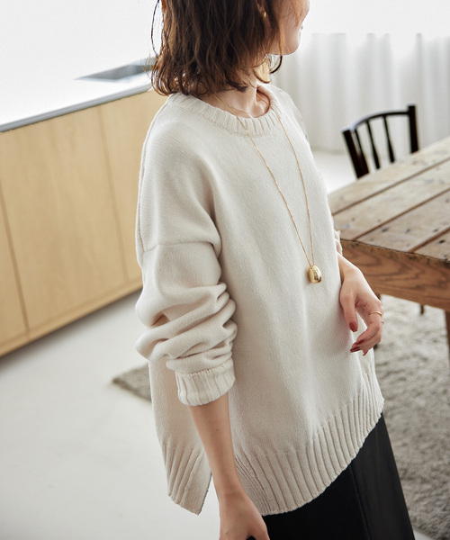 SLOBE IENA ニット バルキーコットンプルオーバー レディース 