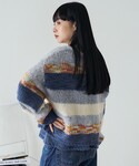 ニット セーター ミックスボーダー ニットカー...の詳細画像5