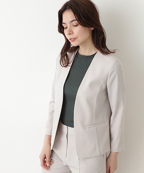 NATURAL BEAUTY BASIC 「NATURAL BASIC」 ノーカラージャケット LARGE  