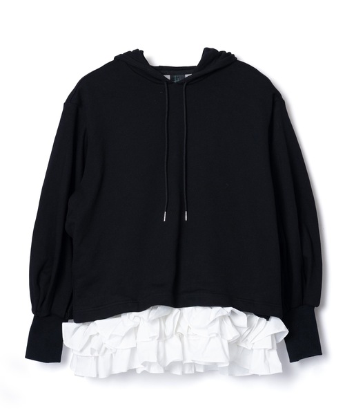 パーカー FRILL HEM SWEAT HOODIE レディース メンズ