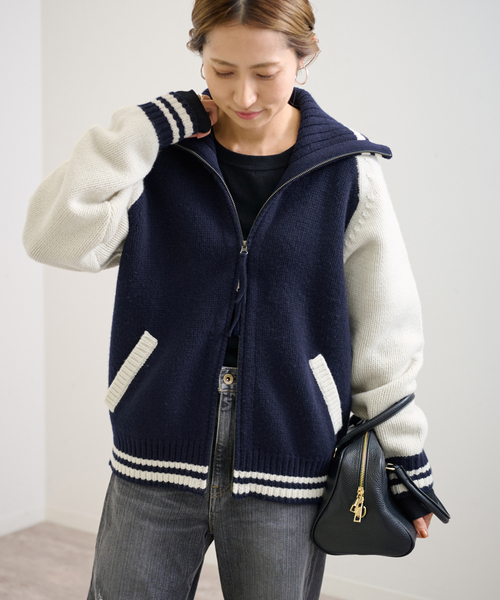 極美品✨完売品　ダイアグラム ニットスタジャン ホワイト 極美品✨完売品 ダイアグラム ニットスタジャン ホワイト