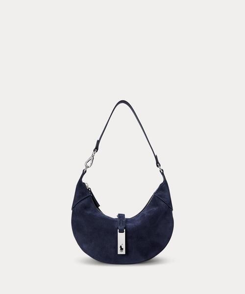 ポロ ラルフローレン ビジュー金具 ショルダーバッグ ネイビー スエード POLO RALPH LAUREN（ポロ・ラルフローレン） ショルダーバッグ バッグ