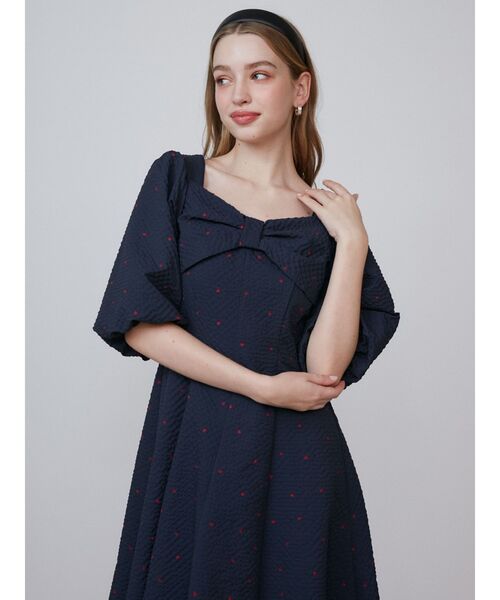CALNAMUR / HEART PRINT RIBBON ワンピース CALNAMUR ワンピース HEART PRINT RIBBON OP/ハートプリント