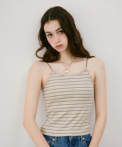 カップ付き キャミソール cup in tulle frill camisole／カップイン