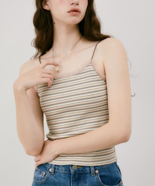 カップ付き キャミソール cup in tulle frill camisole／カップイン