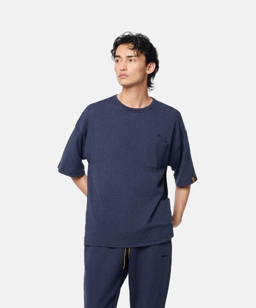 【Timberland】ポケット ロゴ 半袖 Tシャツ ネイビー / 送料無料 Timberland tシャツ TOKYO DESIGN COLLECTIVE Reversible SS