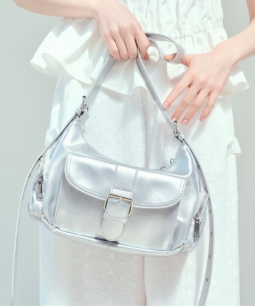 全国どこでも送料無料！ Heather ショルダーバッグ バッグ ベルト付きWポケットBAG バッグ