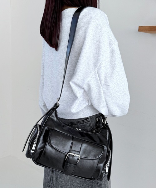 Heather ショルダーバッグ バッグ ベルト付きWポケットBAG