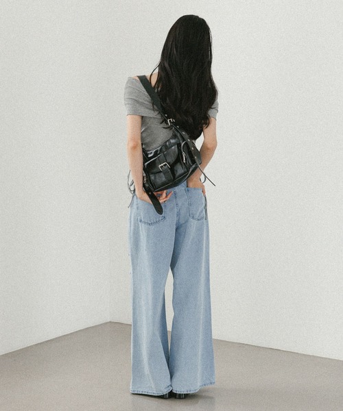 Heather ショルダーバッグ バッグ ベルト付きWポケットBAG