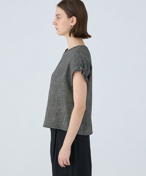 Ballsey ブラウス シャツ ポリエステルレーヨンカラミ タック