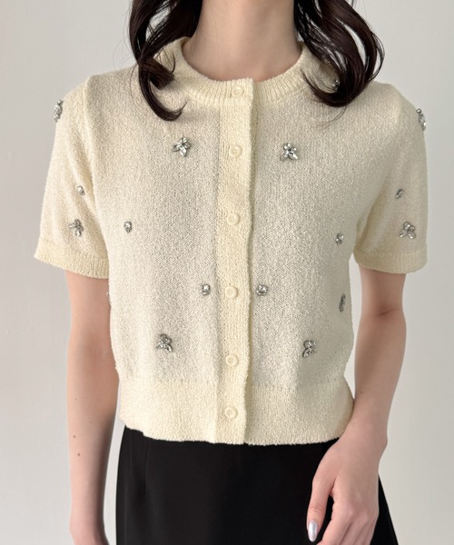 Herno♡ニット半袖カーディガン　美品 POINTELLE-KNIT SHORT-SLEEVED CARDIGAN ポイントルニット半袖