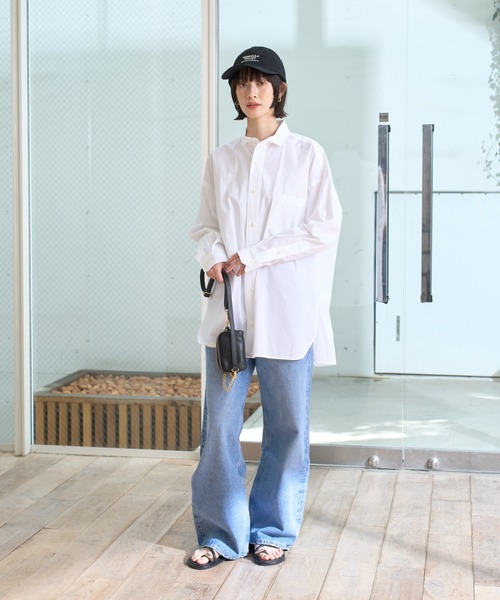 ★極美品★TICCA スクエアビッグ　リネン　シャツ フレンチスリーブ 黒 ☆極美品☆TICCA スクエアビッグ リネン シャツ フレンチ
