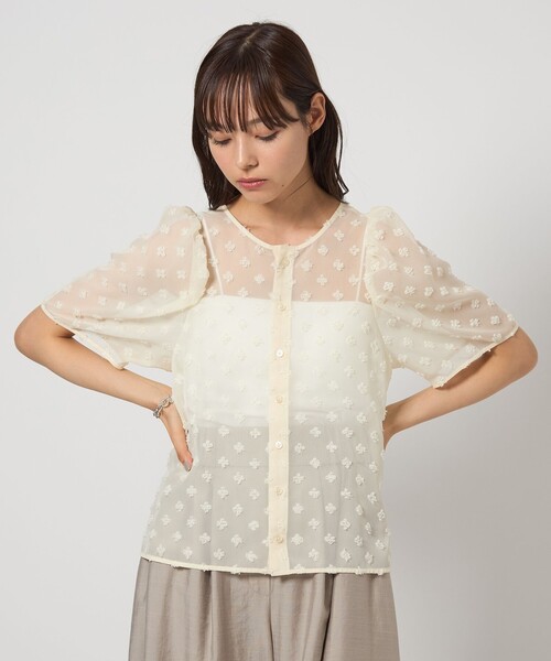 ＜EMMEL REFINES＞EM シフォンカット ジャカード ブラウス EMMEL REFINES＞EM シフォンカット ジャカード ブラウス