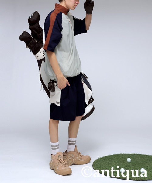 antiqua（アンティカ） 「STCH」ハーフジッププルオーバー レディース