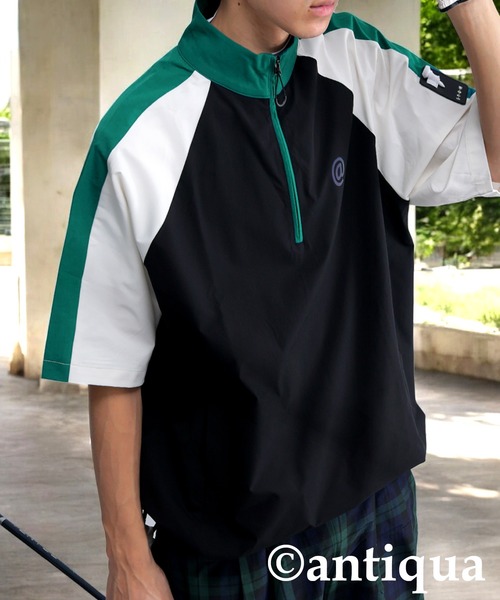 antiqua（アンティカ） 「STCH」ハーフジッププルオーバー レディース