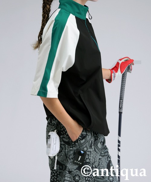 antiqua（アンティカ） 「STCH」ハーフジッププルオーバー レディース